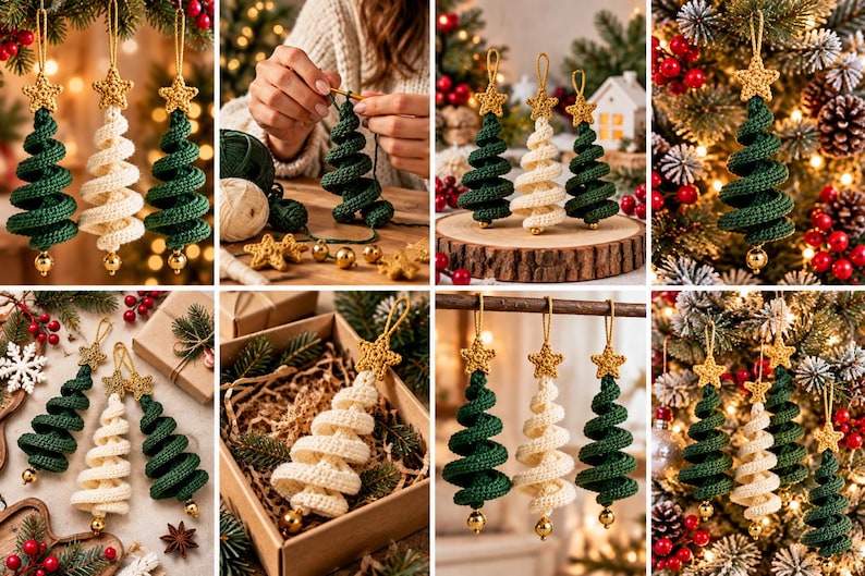 Spiral Christmas Tree Ornament — Crochet Pattern