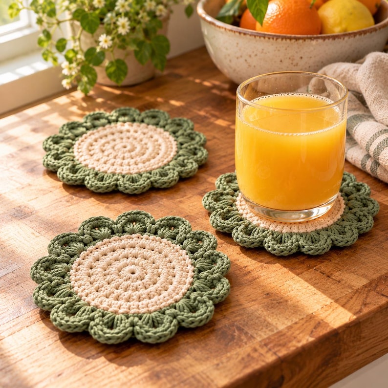 Christmas Coasters — Crochet Pattern