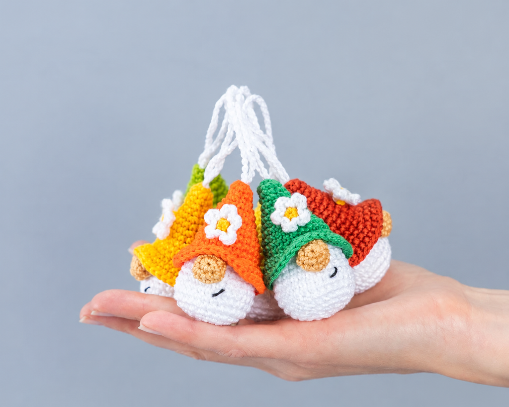 Flower Gnome Keychain — Crochet Pattern