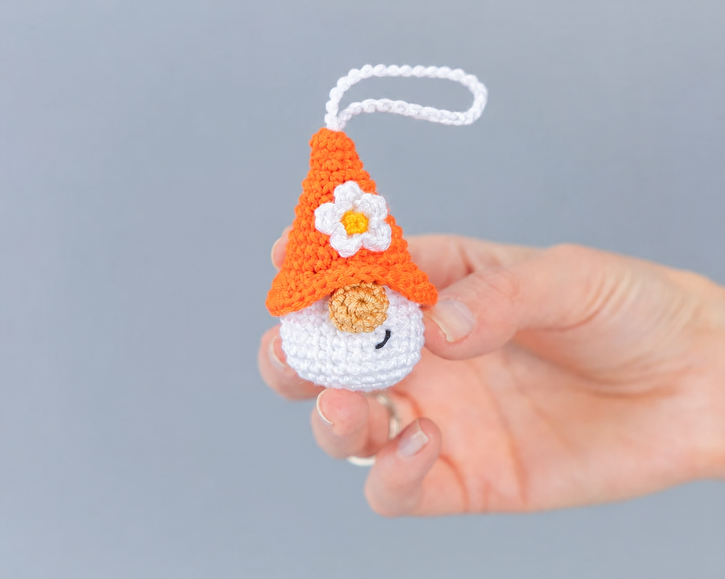 Flower Gnome Keychain — Crochet Pattern