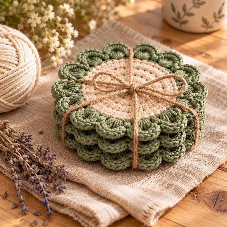 Christmas Coasters — Crochet Pattern