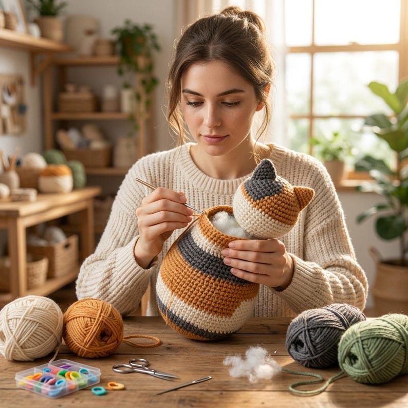 Realistic Tabby Cat — Crochet Pattern