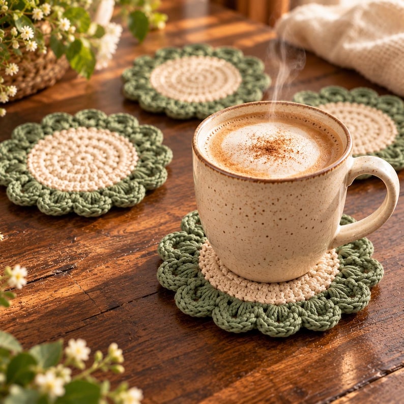Christmas Coasters — Crochet Pattern